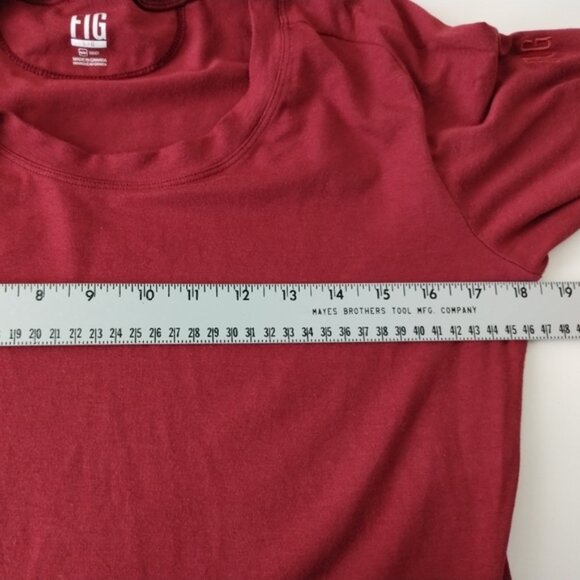 FIG Safari Travel Dress Large Red Bamboo Blend Long Sleeve Comfy Fitted - Picture 6 of 8